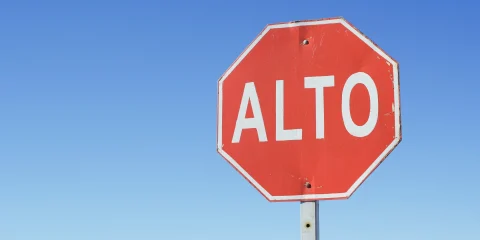 A stop sign in mexico