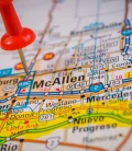 McAllen on a map with a red pin on top