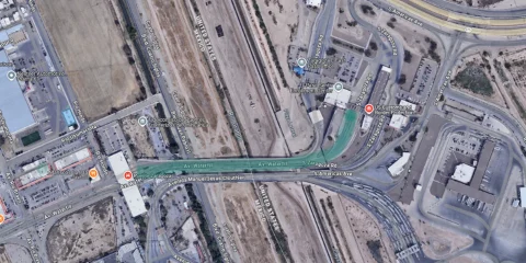 the Ysleta Zaragoza Bridge viewed from the top