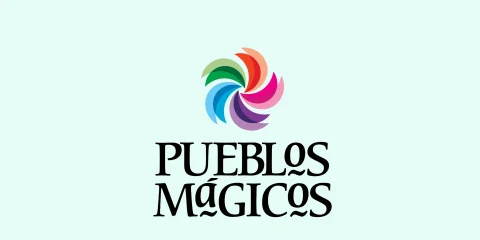 Logo of 'Pueblos Mágicos,' representing Mexico's official program for its designated magical towns.