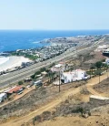 Mexico's Hassle-Free Zone, surrounded by a scenic desert landscape