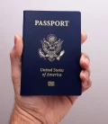 closeup of a USA passport