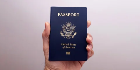 closeup of a USA passport