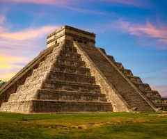 Chichen Itza pyramid at sunrise