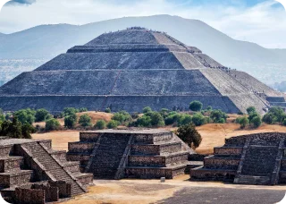 A breathtaking view of the Teotihuacan pyramids in Mexico