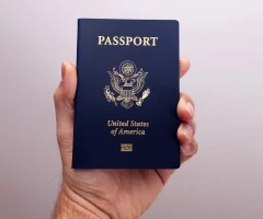 closeup of a USA passport